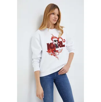 Dámská mikina Mikina Karl Lagerfeld 240W1810 bílá 00X, vel. S