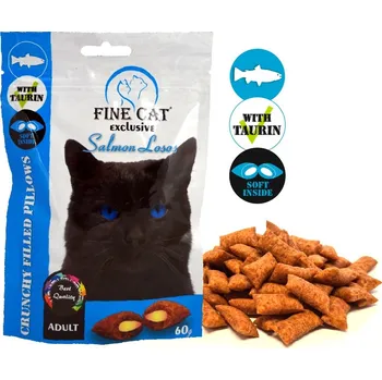 Krmivo pro kočku Fine Cat Exclusive Plněné polštářky pro kočky LOSOS 60g