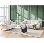 Sedací souprava 2 a 3 místná buklé čalouněná pohovka bílá s nastavitelnými opěrkami hlavy moderní styl nábytek obývací pokoj Beliani