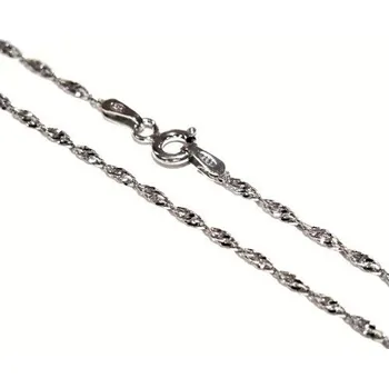Řetízek Stříbrný řetízek kroucený vhodný k přívěskům 50cm 2,75g Rhodium Stříbro 925/1000