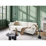 Pohovka bílá látka buklé čalounění kovové nohy 4 sedadla hustě polstrovaný nábytek v minimalistickém stylu obývací pokoj Beliani