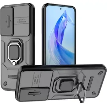 Pouzdro na mobilní telefon TT-TopTechnology Pouzdro Honor 90 Lite 5G černé, black, odolné proti nárazům, kovový otočný držák ( stojan) 360 stupňů