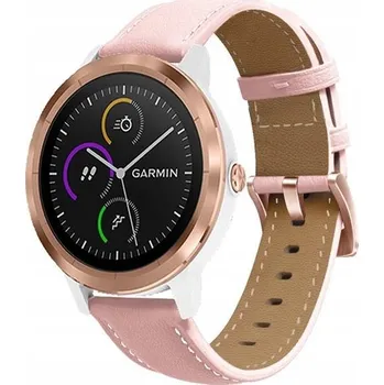 Řemínek na hodinky KOŽENÝ ŘEMÍNEK PRO GARMIN VENU 2 PLUS VENU SQ VIVOACTIVE 5 3 VIVOMOVE DÁMSKÝ