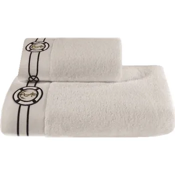 Pánský župan Soft Cotton Sada Ručníků MARINE MAN 50x100 cm + 85x150 cm Barva: Bílá, Velikost: S