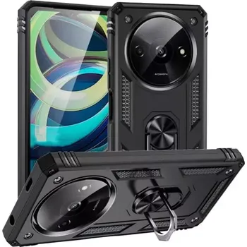 Pouzdro na mobilní telefon TT-TopTechnology Pouzdro Xiaomi Redmi A3 černé, black, odolné proti nárazům, kovový otočný držák ( stojan) 360 stupňů