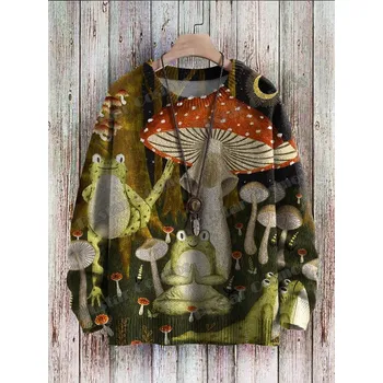 Dámský svetr Svetr s potiskem houby a zvířátka 3D CS444 Velikost: M, Barva (Varianta): Svetr 5