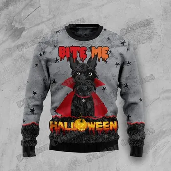 Dámský svetr Svetr s potiskem dýně a kostra Halloween 3D CS445 Velikost: 5XL, Barva (Varianta): Svetr