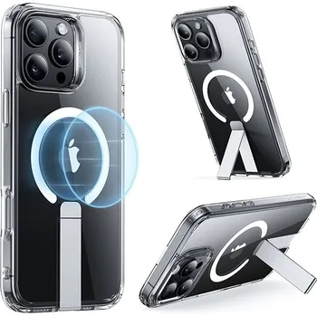 Pouzdro na mobilní telefon ESR Boost Flickstand Case (HaloLock), Compatible with iPhone 16 Pro Max, Clear