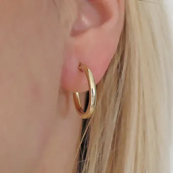 Náušnice Zlaté náušnice kruhy lesklé 20mm 1,37g Zlato 14k(585/1000)