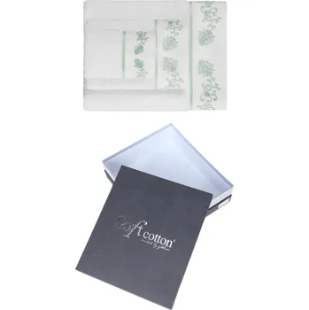 Pánský župan Soft Cotton Dárková sada ručníků a osušek DIARA Barva: Bílá / mentolová výšivka, Velikost: M