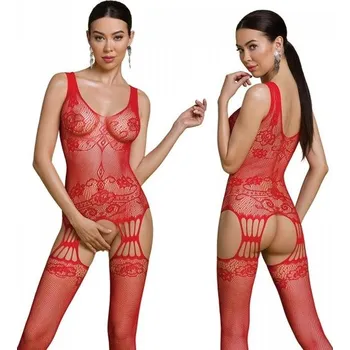 Passion ECO BS009 red - Bodystocking Barva: Červená, Velikost: S/L