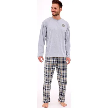 Pánské pyžamo Cornette pyžamo pánské 124/267 Explore - šedá, 3XL (Bavlněné pánské pyžamo Cornette s dlouhým rukávem)