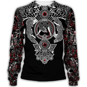 Dámská mikina Mikina s 3D potiskem tetování a vlk CS352 Velikost: XS, Barva (Varianta): barva 7