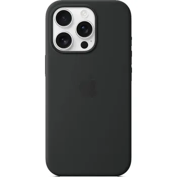 Telefonní příslušenství iPhone 16 Pro Silicone Case with MS - Black