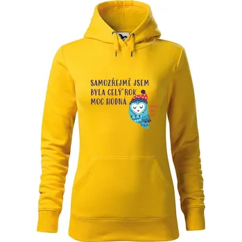 Dámská mikina DOBRÝ TRIKO Mikina s potiskem Celý rok hodná Velikost dámské mikiny: XL, Barva: Žlutá