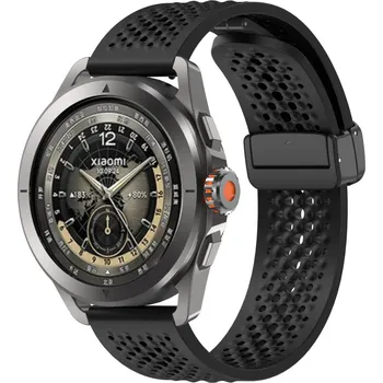 Příslušenství k chytrým hodinkám eses Silikonový dírkovaný řemínek s magnetickou sponou - Černý, 22 mm