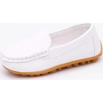 Dívčí sandály Dívčí jednobarevné mokasíny Barva: Bílá, Velikost: 22