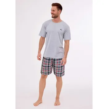 Pánské pyžamo Cornette pyžamo pánské 326/284 Wild Horse 3 - šedá, XL (Pánské bavlněné pyžamo Cornette s krátkým rukávem)