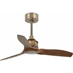 FARO JUST FAN XS, starozlatá/dřevo, stropní ventilátor 81cm - FARO FARO 33428