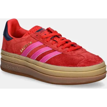 Dámské tenisky Semišové tenisky adidas Originals Gazelle Bold JH9665 červená 33X, EUR 39 1/3