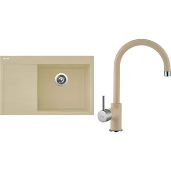 Granitový dřez Sinks Kuchyňský dřez set RIM 780 P Sahara + baterie VITALIA GR