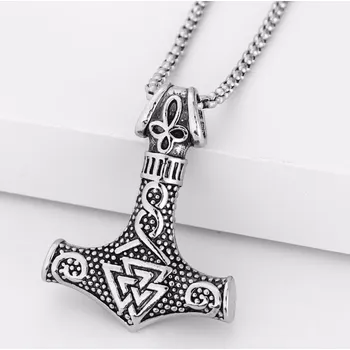 Přívěsek Blingstar Amulet * Vikingský přívěsek Thorovo kladivo * Valknut uzel * ochranný starostříbro