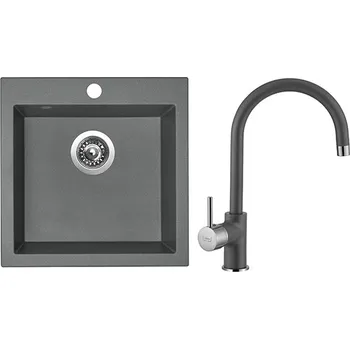 Granitový dřez Sinks Kuchyňský dřez set VIVA 455 Titanium+ baterie VITALIA GR