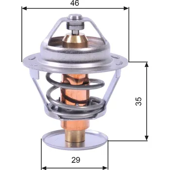 Těsnění motoru Termostat, chladivo GATES TH10489G1
