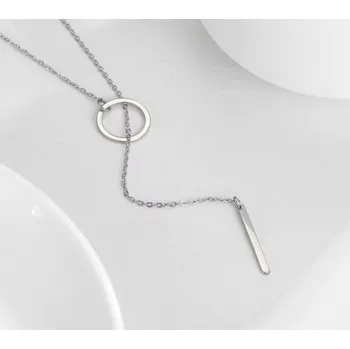 Náhrdelník B-TOP Nerezový náhrdelník s geometrickými přívěsky