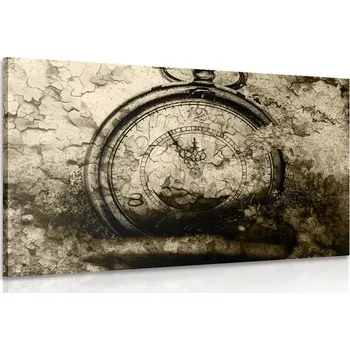 Obraz Dovido Obraz starožitné hodiny v sépiovém provedení
