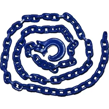 Řetěz Řetězový úvazek modrý G100 8 mm/ 3 m, bez provlékací jehly (IT-301238) (Lesnický modrý úvazek z hranatého vysokopevnostního řetězu třídy G100 o průměru 8 mm dlouhý 3 m s C-hákem, bez provlékací jehly. Řetězový úvazek s maximální tažnou silou 6.000 kg se)