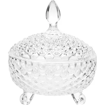 Dóza na potraviny Skleněná úložná dóza na nožičkách na curovinky - Ø 17*19 cm