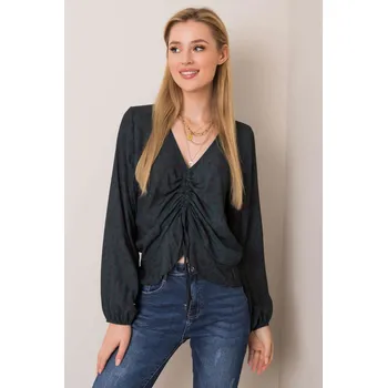 Dámská halenka ItModa Tmavě zelená halenka s potiskem Velikost: UNI