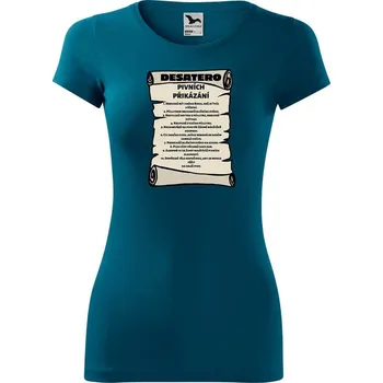 Dámské oblečení DOBRÝ TRIKO Dámské tričko Pivní přikázání Velikost: 2XL, Barva: Petrolejová