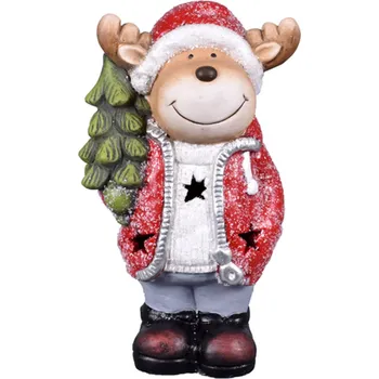 Vánoční dekorace Nohel Garden Sob vánoční se stromkem LED keramický 14x10x23cm