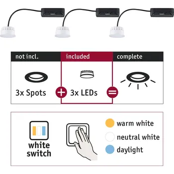 Svítidlo PAULMANN Žárovky Choose LED-Modul Coin WhiteSwitch 3x6,5W 2.700 - PAULMANN P 92478