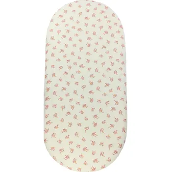 Prostěradlo enie baby Mušelínové prostěradlo do kočárku béžové s vínovými květy
