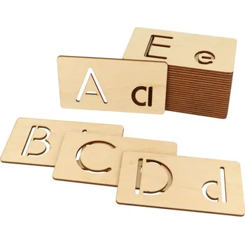 Dřevěné šablony pro kreslení - abeceda