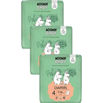 jednorázová plena Moomin Baby 4 Maxi 7–14 kg měsíční balení eko plen 126 ks