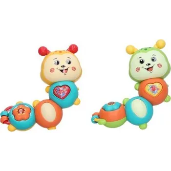 Hračka pro kojence Chrastítko housenka s efekty 14 cm