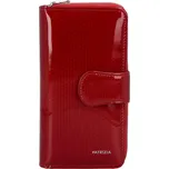 Dámská kožená lakovaná peněženka s bočním zipem Lozán, červená lak