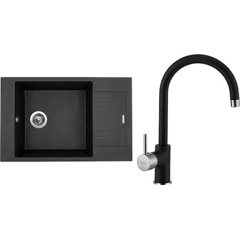 Granitový dřez Sinks Kuchyňský dřez set VARIO 780 Granblack+ baterie VITALIA GR