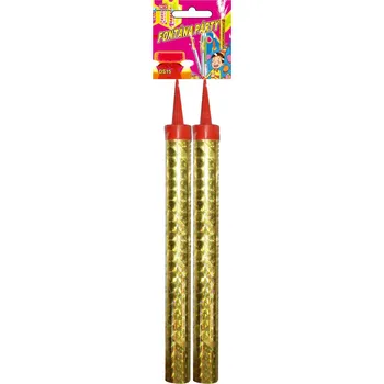Zábavní pyrotechnika PÁRTY FONTÁNA na dort 15 cm - 2 ks - ZLATÁ 4/40/2