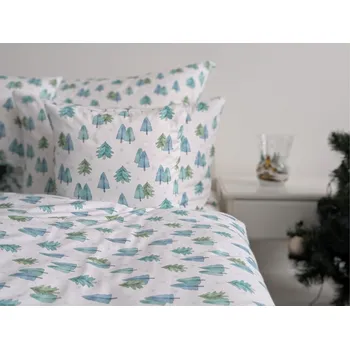 Povlak na dekorativní polštářek Nelly Bavlněný povlak na polštář - PRÉMIUM zimní stromky Rozměr: 40/40 CM ZIP