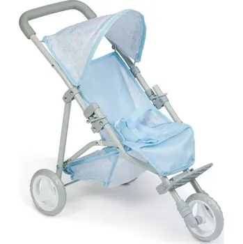 Kočárek pro panenku Modrý skládací kočárek - tříkolka - od firmy Berenguer ze Španělska (Pro děti od 3 let)