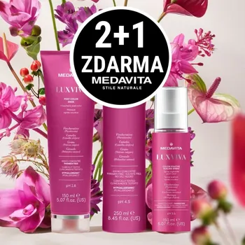 Kosmetická sada Akce 2+1 Zdarma! Medavita Luxviva kosmetické sada pro barvené vlasy (+ Dárek Medavita Luxviva Post Color šampon na barvené vlasy 250 ml)