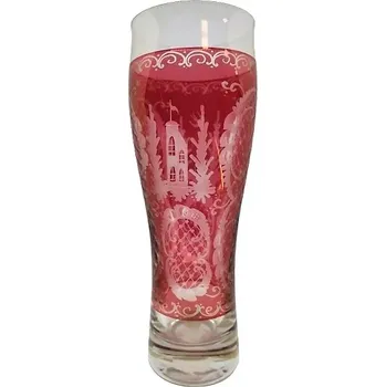 Sklenice Červeně lazurovaná sklenice (Skleněný půllitr)