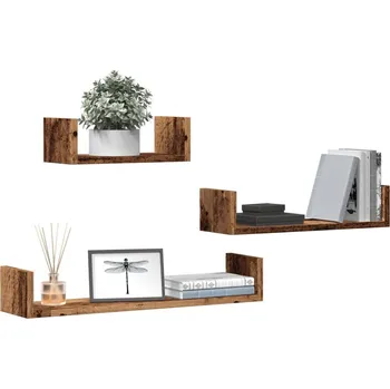 police zahrada-XL Nástěnné police 3 ks old wood kompozitní dřevo 855792