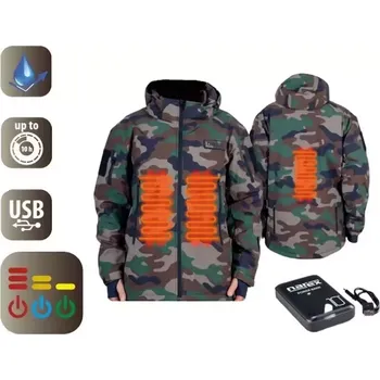 Dílna Aku pracovní bunda Narex CHJ-XL CAMOUFLAGE SET s power bankou PWB 10, vel. XL s vyhříváním Li-ion 5V, softshell (8104618)
