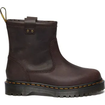 Dámské kozačky Kožené kotníkové boty Dr. Martens Anistone Lo dámské, hnědá barva, na plochém podpatku, DM31880201 89X, EUR 38